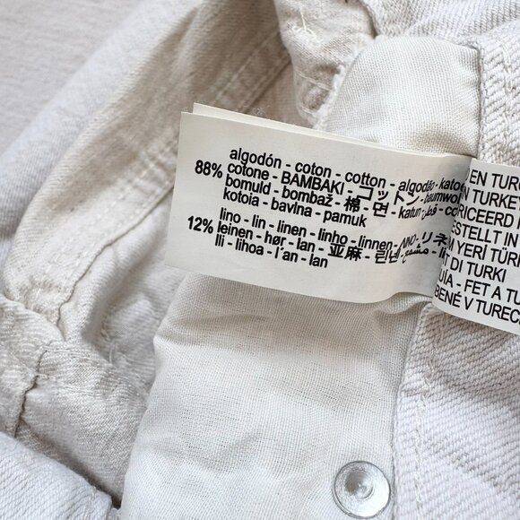 NWT Zara Low Rise Wide Leg Jeans 9632/076 White Cream 27 - Picture 10 of 14